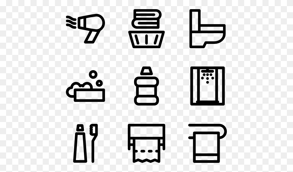 Bath Icon Packs, Gray Free Png