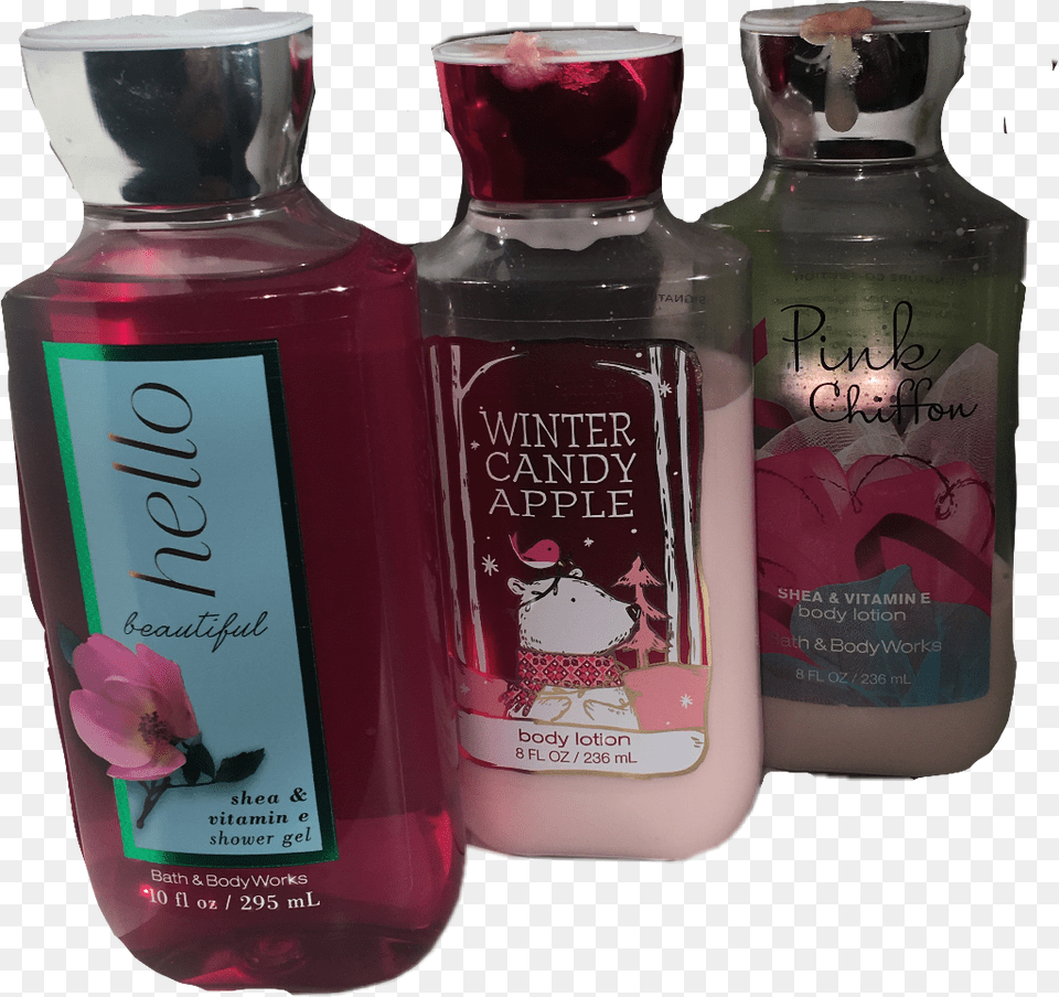 Bathandbodyworks Lotion Pink Aesthetic Pinkaesthetic Glass Bottle, Cosmetics, Perfume Free Transparent Png