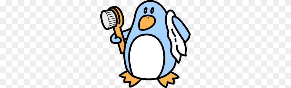 Bathing Penguin Clip Art, Brush, Device, Tool, Animal Free Transparent Png