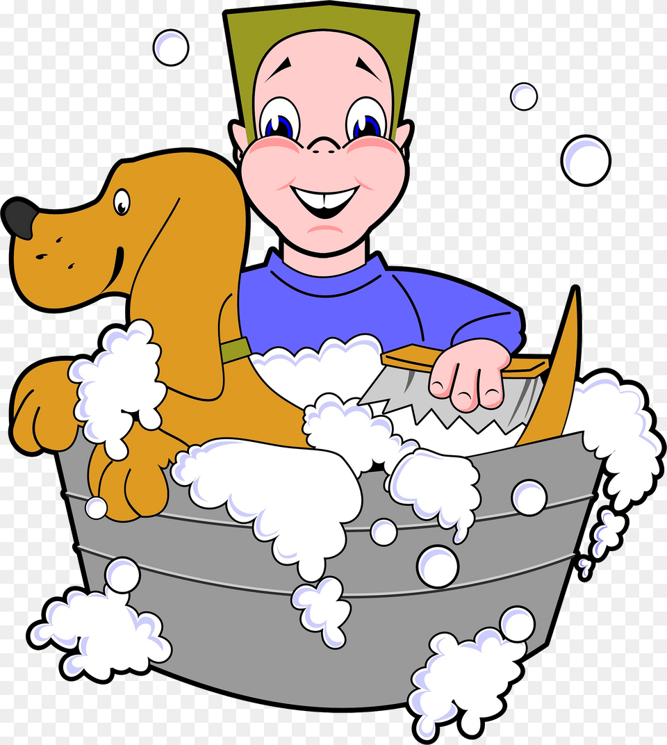 Bathing The Dog Clipart, Face, Person, Head, Baby Free Png Download