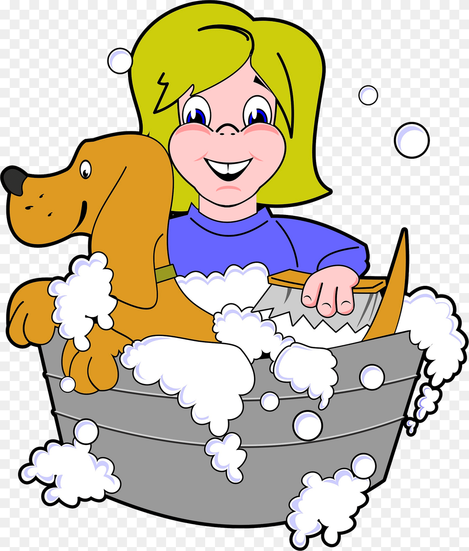 Bathing The Dog Clipart, Face, Person, Head, Baby Free Png