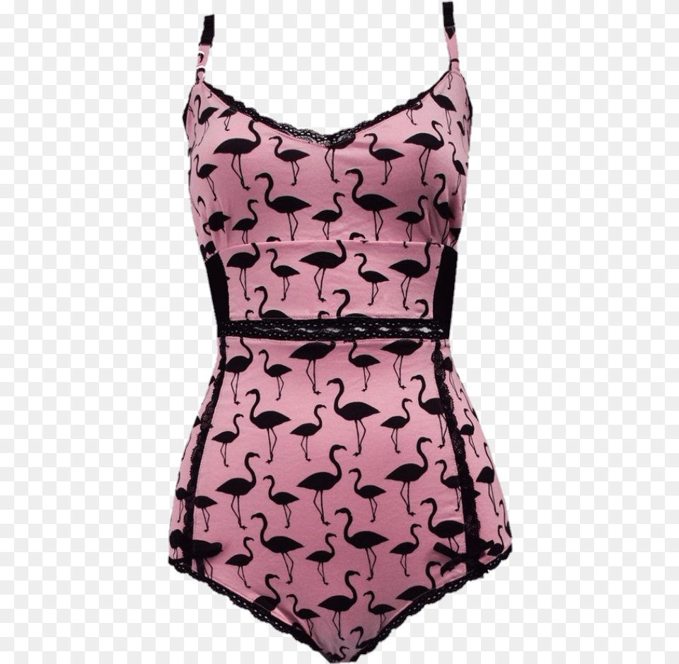 Bathingsuit Swimsuit Aesthetic Flamingos Cute Retro Maillot, Clothing, Swimwear, Animal, Bird Png