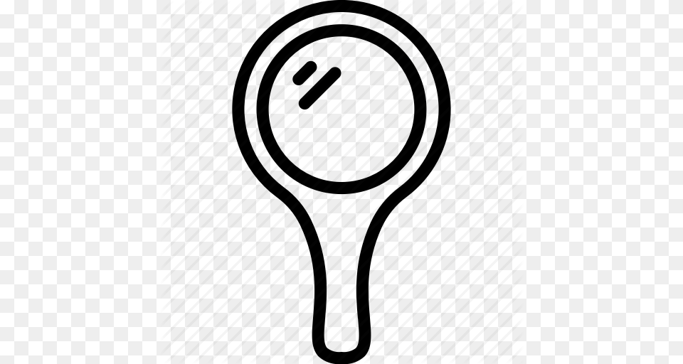 Bathroom Beauty Hand Handheld Mirror Outline Icon, Racket, Sport, Tennis, Tennis Racket Free Png Download