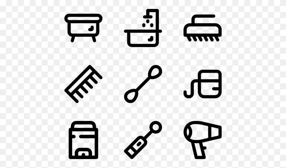Bathroom Icons, Gray Png Image
