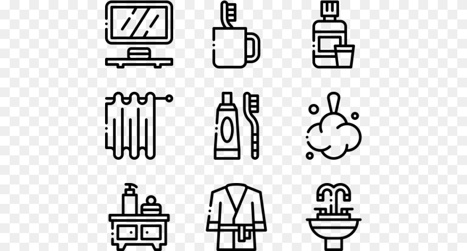 Bathroom Icons, Gray Free Png