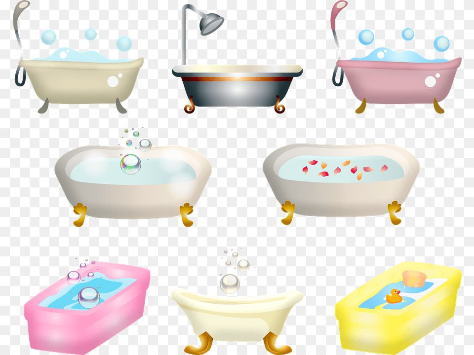 Bathtub Bath Bubbles Shower Rose Petals Tina De Dibujo, Bathing, Person, Tub, Hot Tub Png