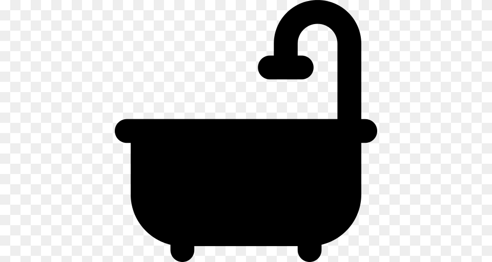 Bathtub Icon, Gray Png