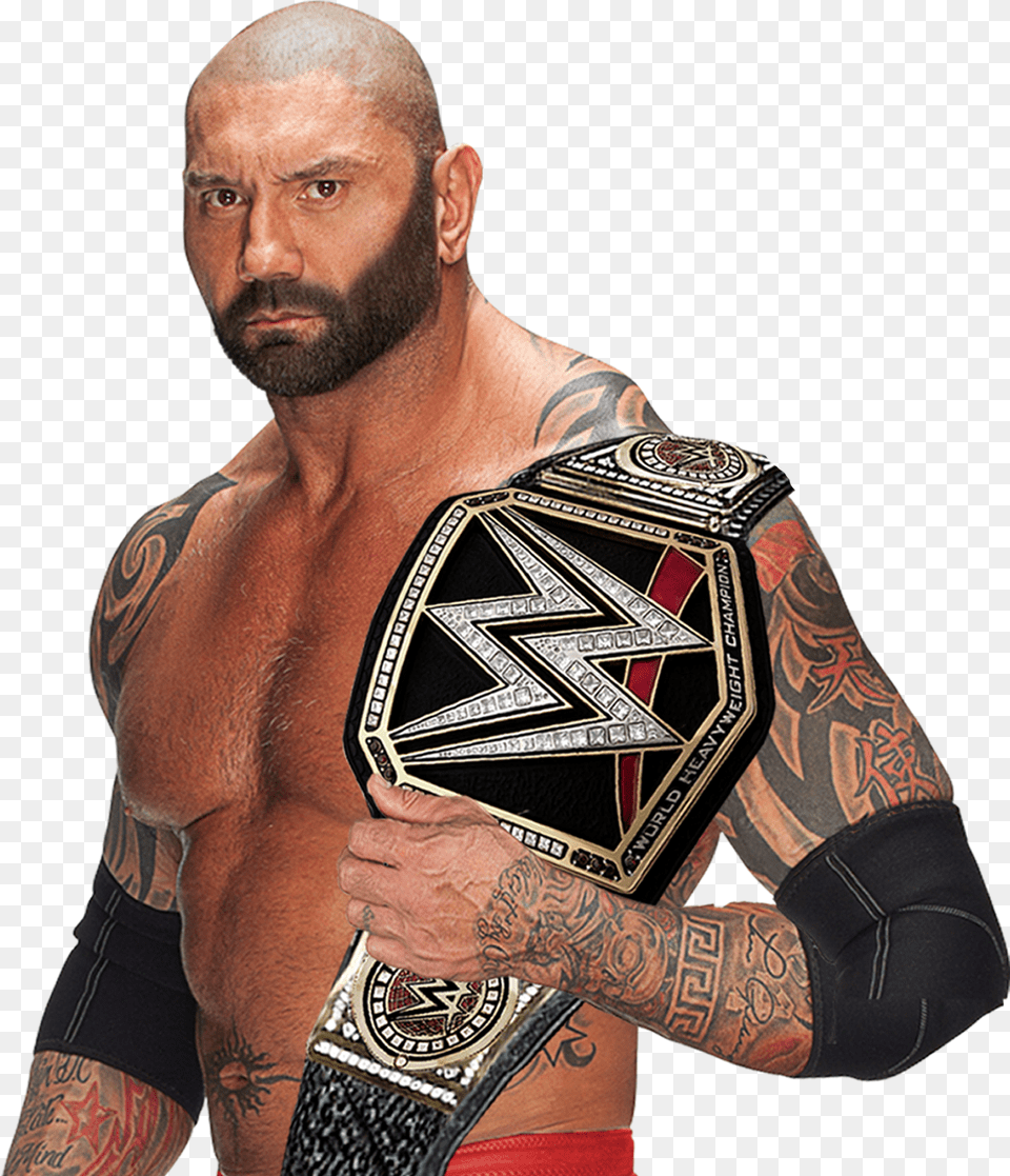 Batista With Wwe Belt Png