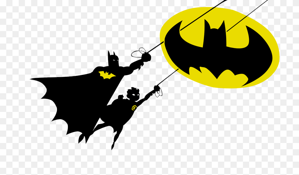 Batman And Robin Clipart Group With Items, Logo, Symbol, Adult, Male Png Image