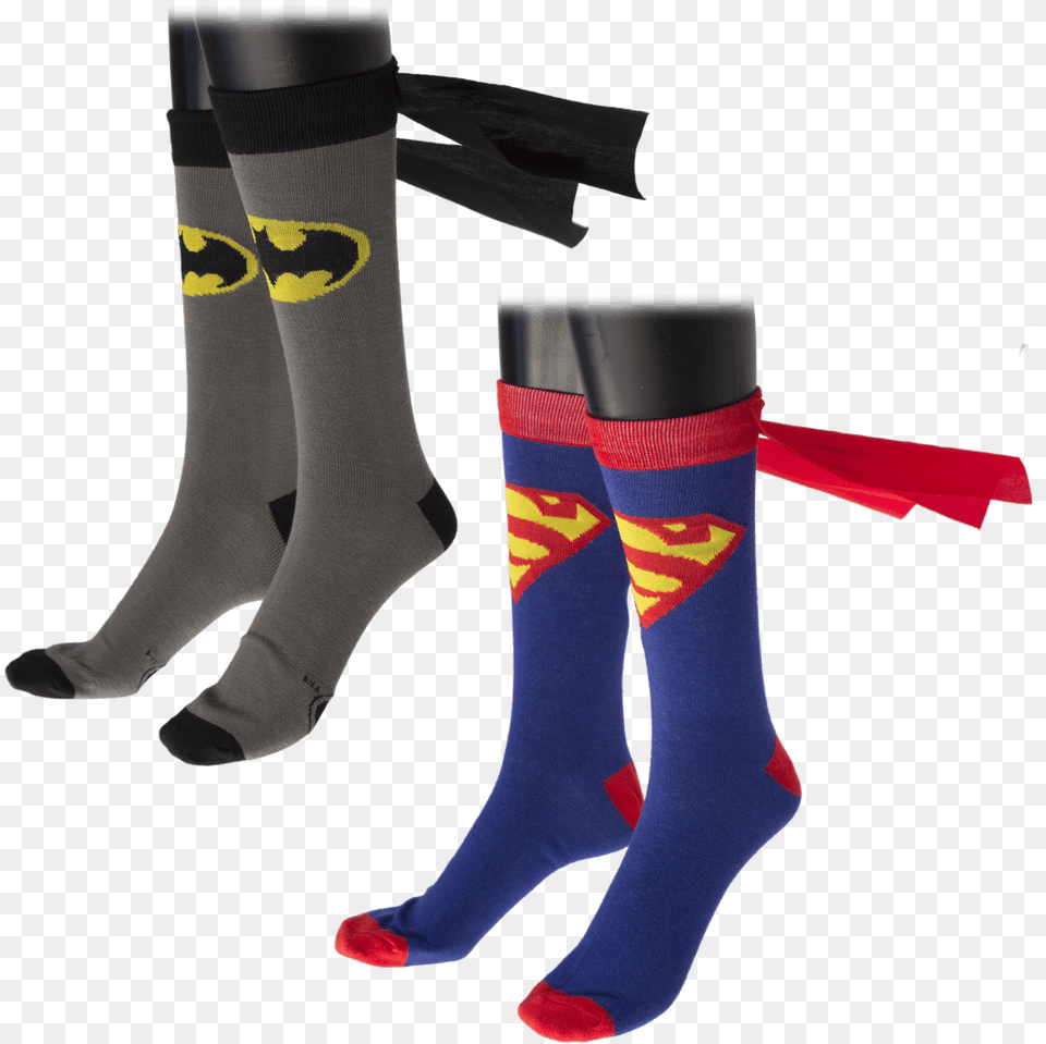 Batman And Superman Caped Socks Pack Bundle Hockey Sock, Clothing, Hosiery Png Image