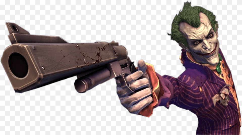 Batman Arkham Asylum Joker, Weapon, Firearm, Adult, Person Free Png Download