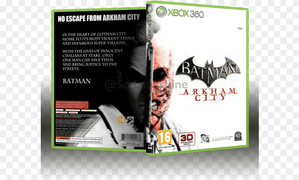Batman Arkham City Box Art Cover Batman Arkham City Original Videogame Score, Advertisement, Poster, Adult, Male Png
