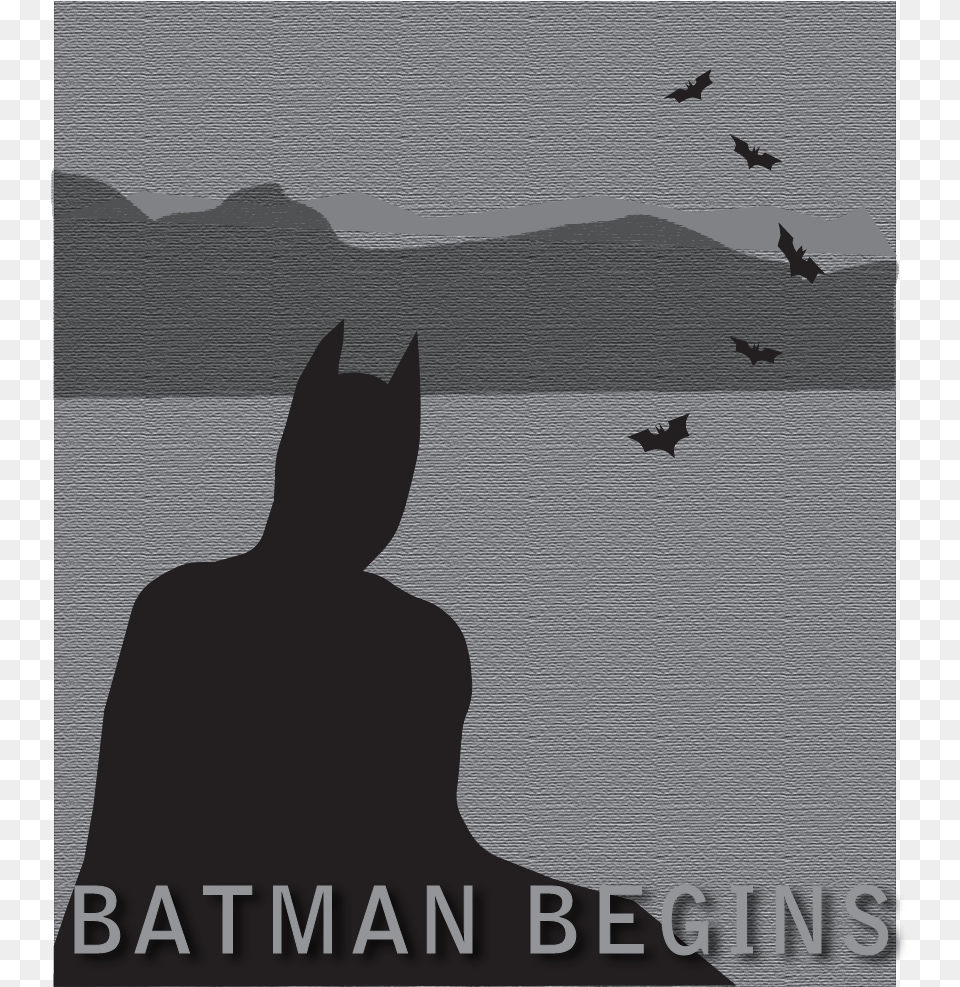 Batman Begins Minimalist Poster, Silhouette, Animal, Bird, Flying Free Png Download