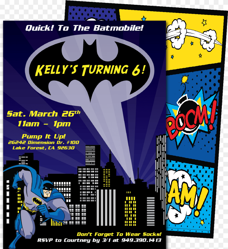 Batman Birthday Invitations Blank Comic Books For Kids Comic Book Paper Make Your, Advertisement, Poster, Person, Face Png