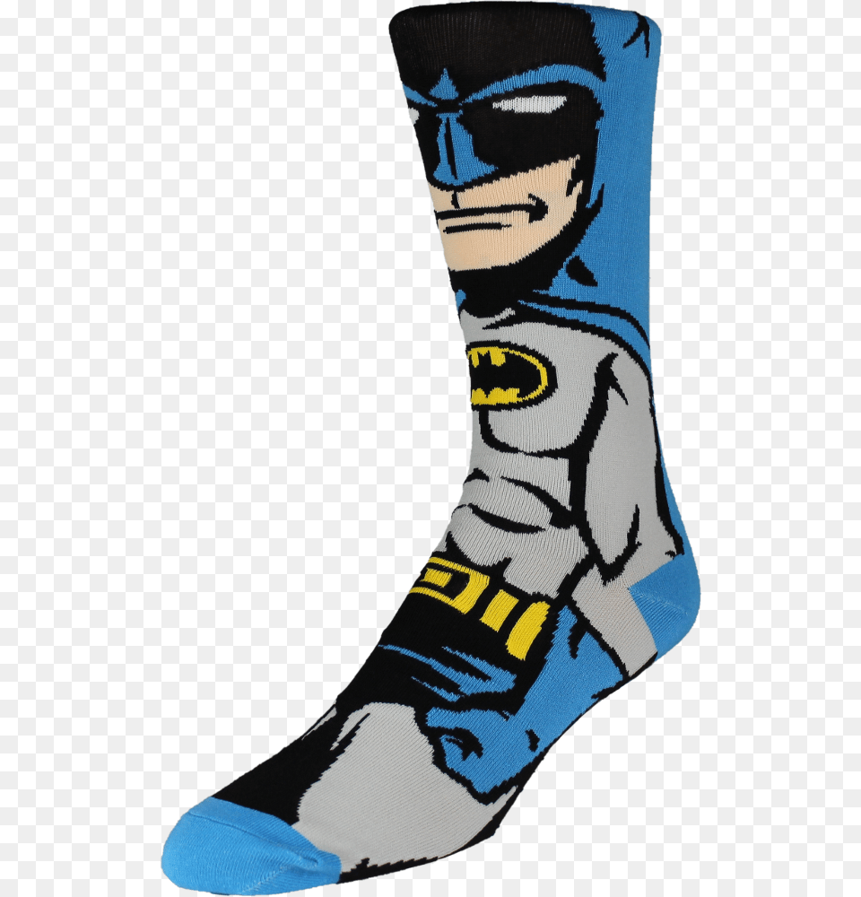 Batman Comic Socks Left 4619 9664 Batman Socks, Person, Clothing, Hosiery, Sock Free Transparent Png