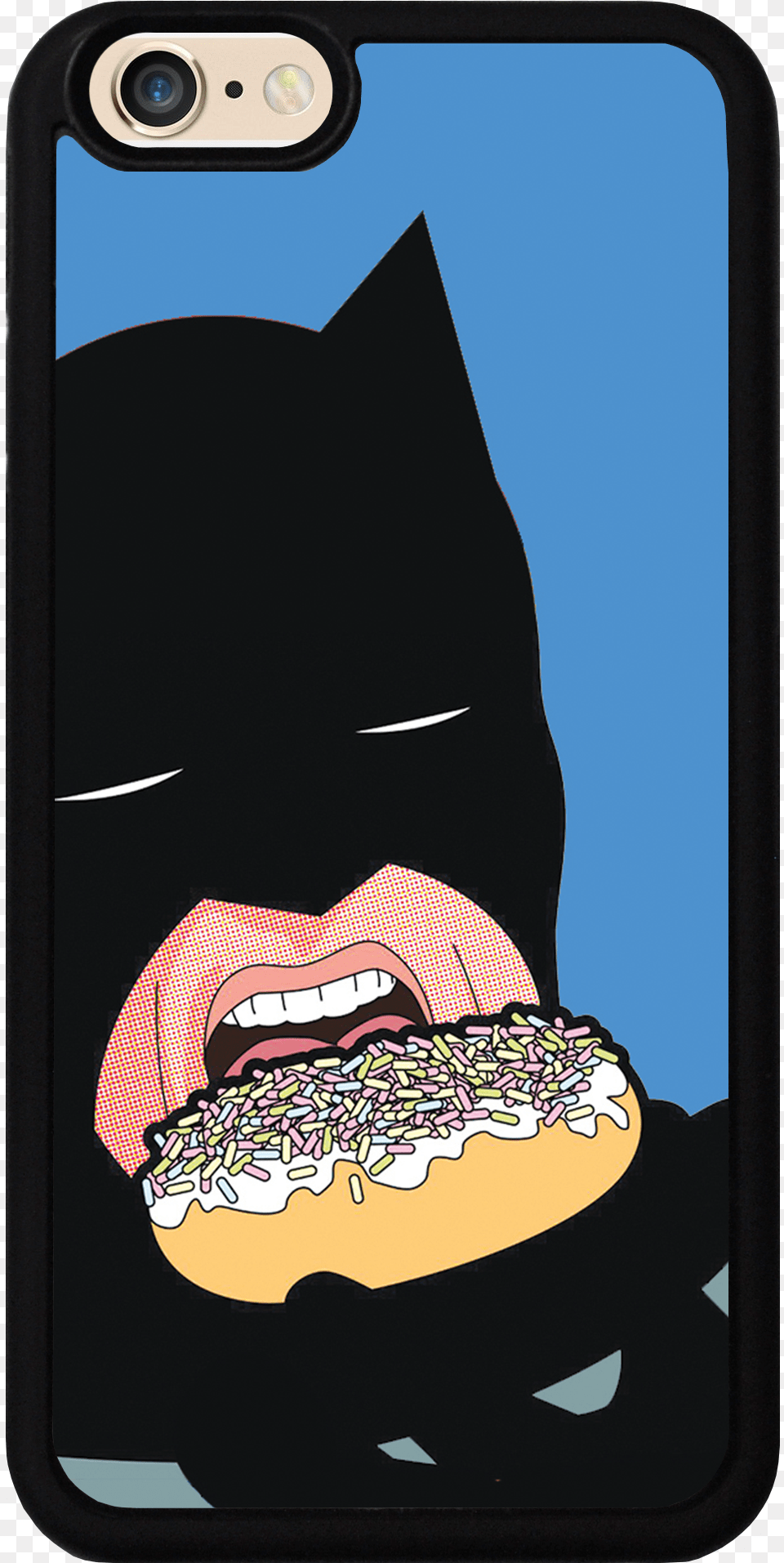 Batman Eating A Donut Case Batman Eating A Donut, Electronics, Phone, Mobile Phone, Food Free Png