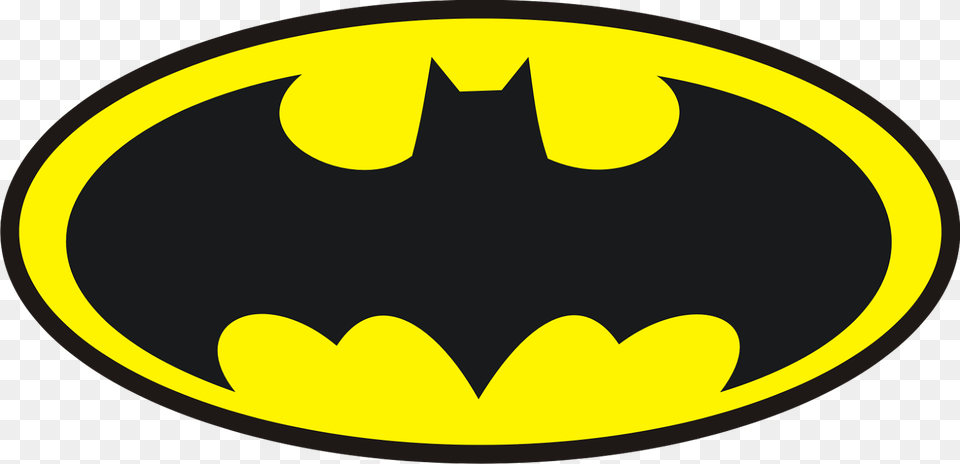 Batman Logo Black Yellow Transparent Background Batman Logo Transparent Background, Symbol, Batman Logo, Disk Png Image