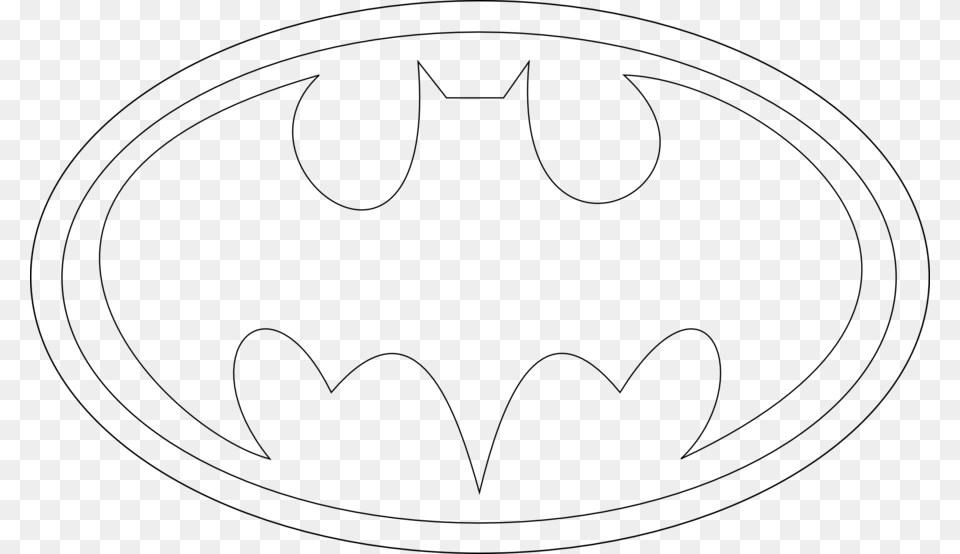 Batman Logo Stencil Superheroes Logos Coloring Pages, Gray Free Png Download