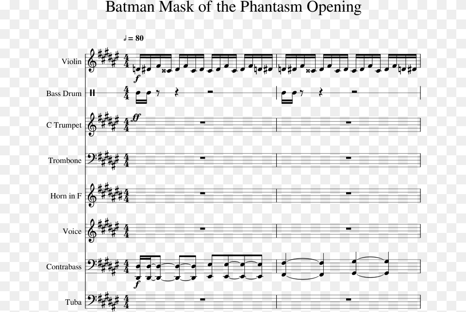 Batman Mask Of The Phantasm Opening Sheet Music For Batman Mask Of The Phantasm Theme Piano, Gray Png Image