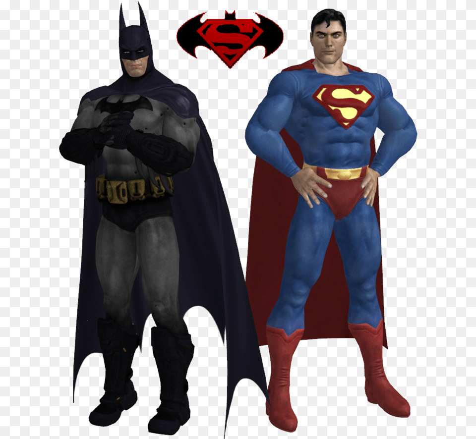 Batman Superman Superman And Batman, Cape, Clothing, Adult, Person Free Transparent Png