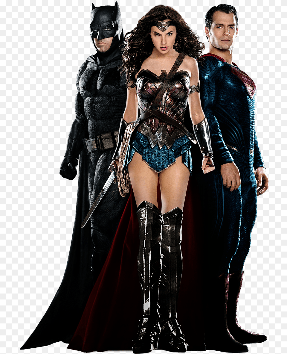 Batman V Superman Dawn Of Justice Batman Superman Wonder Woman, Adult, Person, Female, Male Png