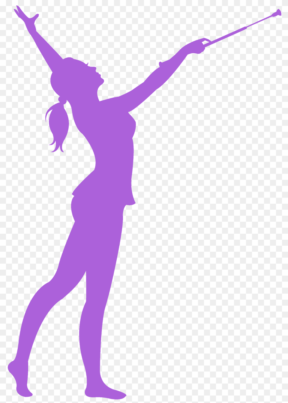 Baton Twirling Silhouette, Dancing, Leisure Activities, Person Png Image