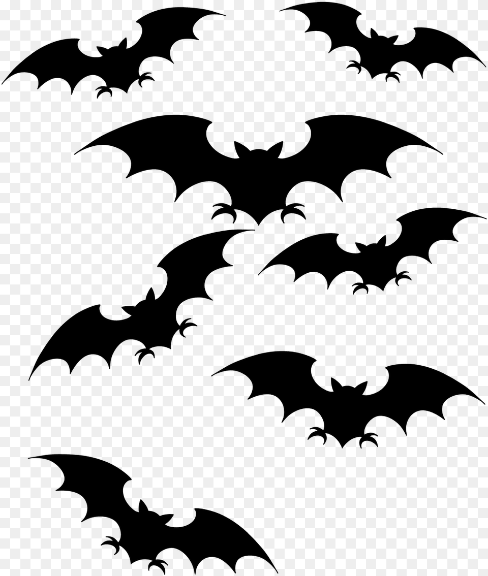 Bats Vampire Bat Halloween Night Wing Nocturnal Illustration, Gray Png