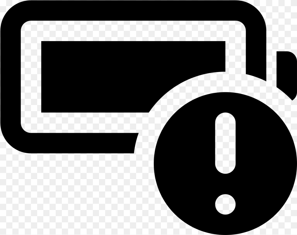 Battery Alert Icon Sign, Gray Free Png