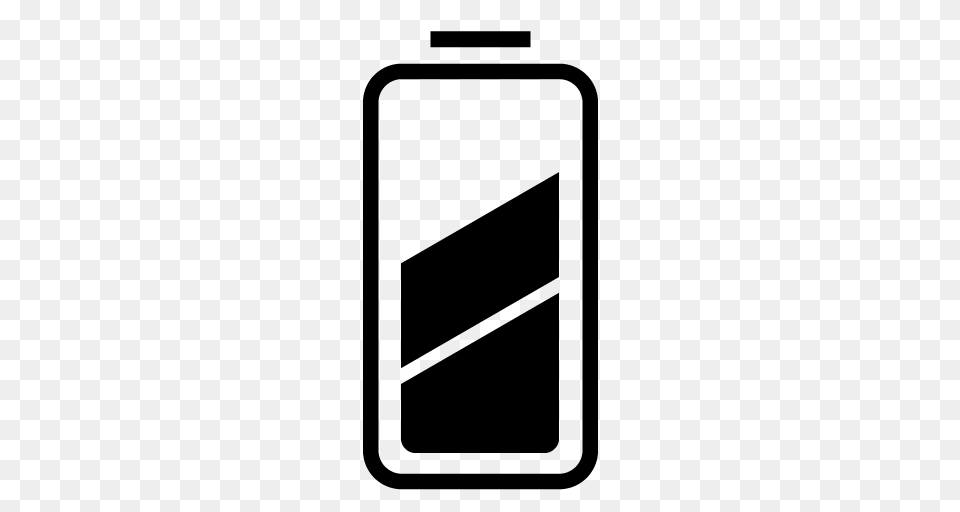 Battery Half Icon, Gray Free Png Download