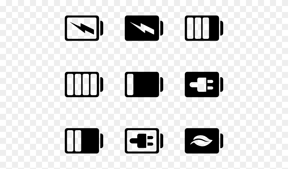 Battery Level Icons, Gray Png Image