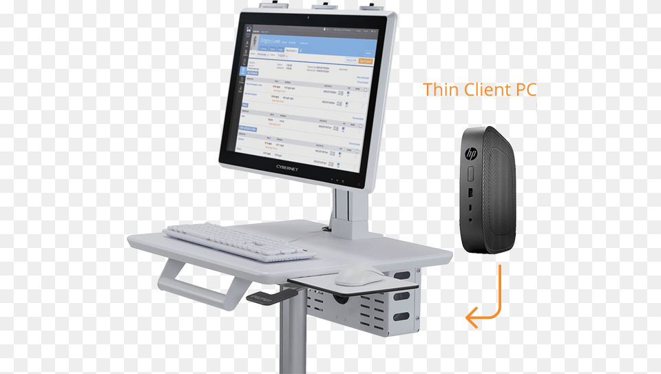 Battery Powered Medical Monitor On Cart, Computer, Screen, Hardware, Electronics Free Png Download