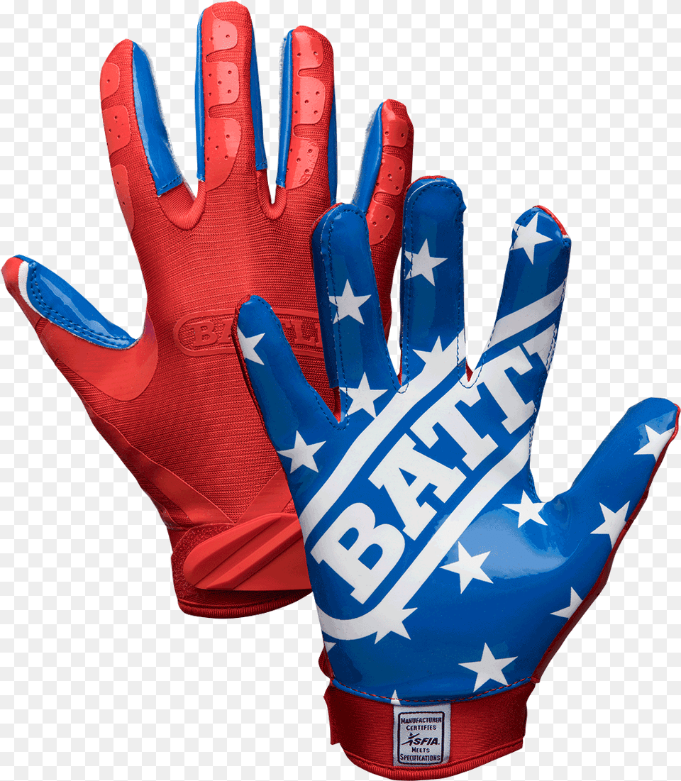 Battle American Flag Youth Football Gloves Battle Sports Football Gloves, Baseball, Baseball Glove, Clothing, Glove Png Image
