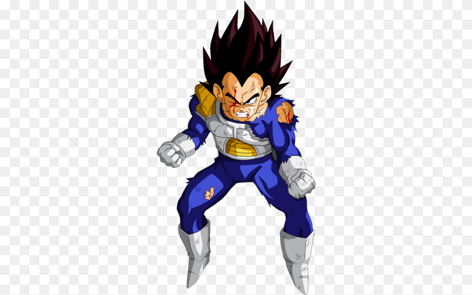 Battle Damaged Vegeta Psd Official Psds Dragon Ball Z Vegeta Damaged, Book, Comics, Publication, Baby Free Transparent Png