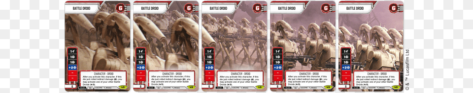 Battle Droid 5 Card Panaramic Promo Set Star Wars Destiny Droid, Book, Comics, Publication, Person Png Image