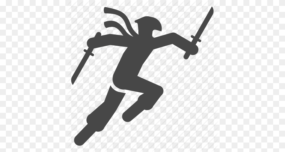 Battle Fight Japan Japanese Ninja Ninjutsu Warrior Icon, Stencil, Dancing, Leisure Activities, Person Free Png