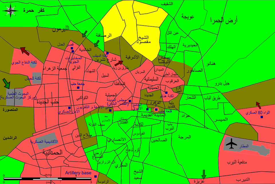 Battle Of Aleppo Map Ar Aleppo War 2013 Map, Chart, Plot, Atlas, Diagram Free Png