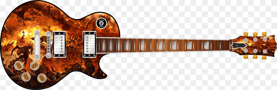 Battle Of Fire Wrap Skin Fire Electric Guitar, Electric Guitar, Musical Instrument, Bass Guitar Free Png Download