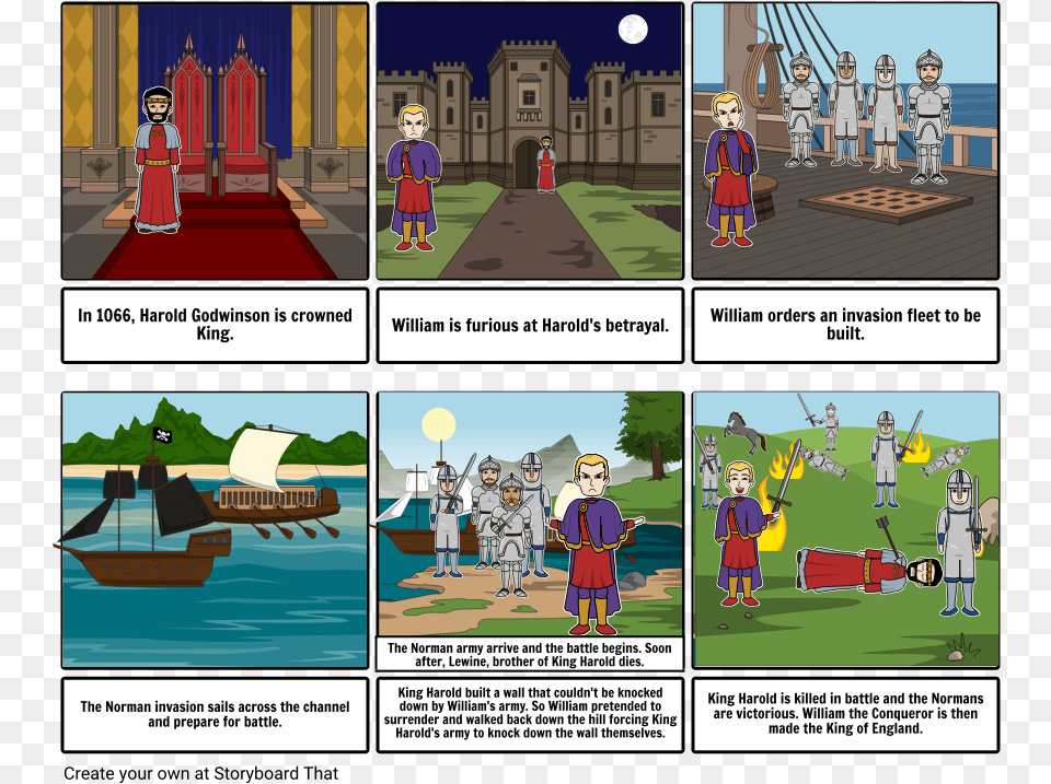 Battle Of Hastings Storyboard, Book, Comics, Publication, Person Free Png