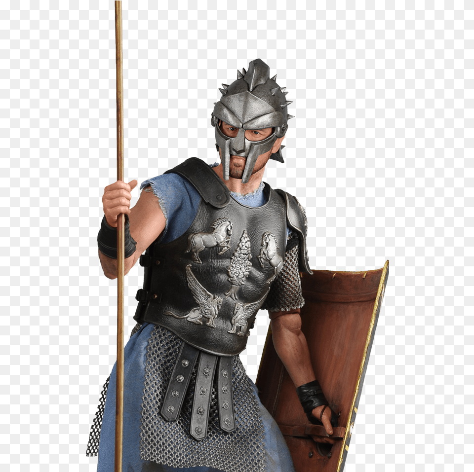 Battle Ready Gladiator Gladiator Movie Russell Crowe, Adult, Armor, Male, Man Free Png