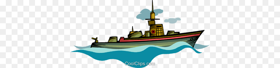 Battle Ship Royalty Vector Clip Art Illustration, Cruiser, Military, Navy, Transportation Png