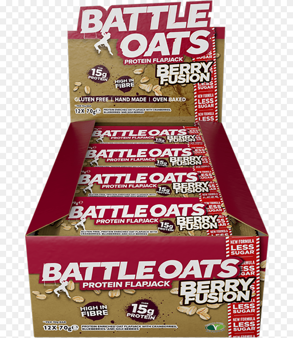 Battle Snacks Battle Oats Protein Flapjack 12x70g Battle Oats, Food, Sweets, Candy Free Transparent Png