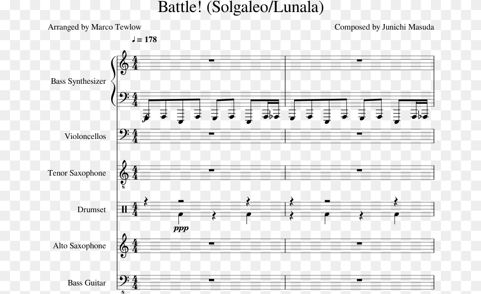 Battle Solgaleo Lunala Download Sheet Music, Gray Png