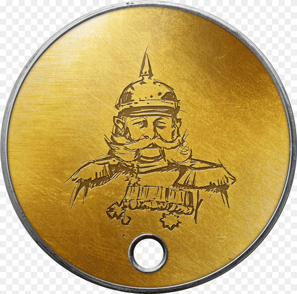 Battlefield 1 Premium Dog Tag, Gold, Person, Face, Head Free Png