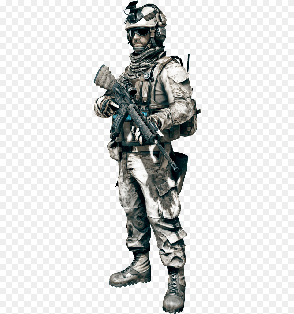 Battlefield 3 Assault Class, Weapon, Person, People, Gun Free Png