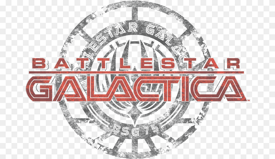 Battlestar Galactica Battered Logo Men Emblem, Symbol, Architecture, Building, Factory Png