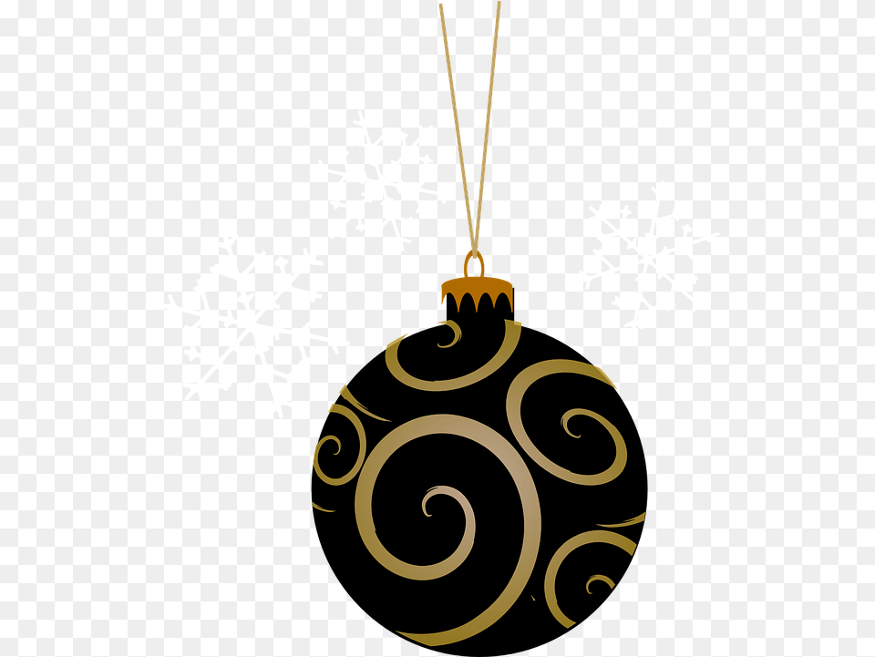Bauble Black Tree Vector Graphic On Pixabay Gold And Black Baubles, Accessories, Nature, Outdoors, Pendant Free Png Download