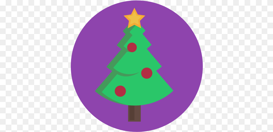 Bauble Christmas Decorated Evergreen Star Tree Icon Christmas Tree, Christmas Decorations, Festival, Disk, Christmas Tree Png Image