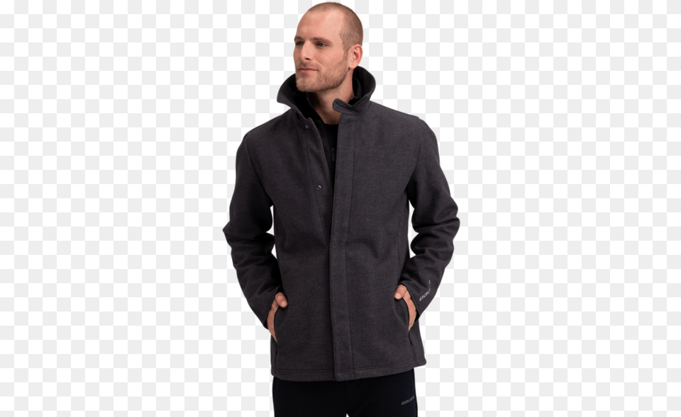 Bauer Team Travel Coat Adult, Jacket, Clothing, Fleece, Man Png