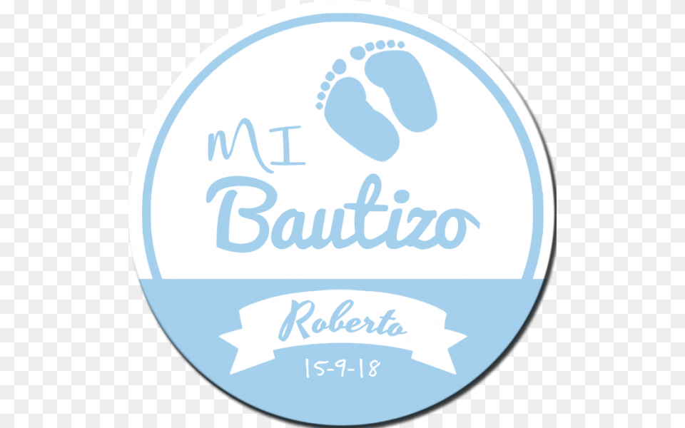 Bautizo Pies Azules Label, Disk, Footprint Png Image