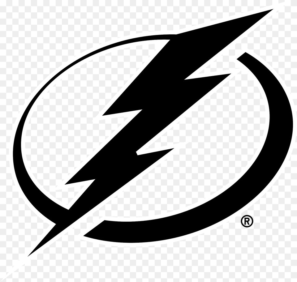 Bay Black And White Tampa Bay Lightning Bolt, Logo, Symbol, Blade, Dagger Png Image
